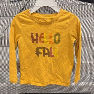 Cat & Jack Boys 2T Yellow Long Sleeve Shirt Toddler Boy Top Infant Boy Tank Tee